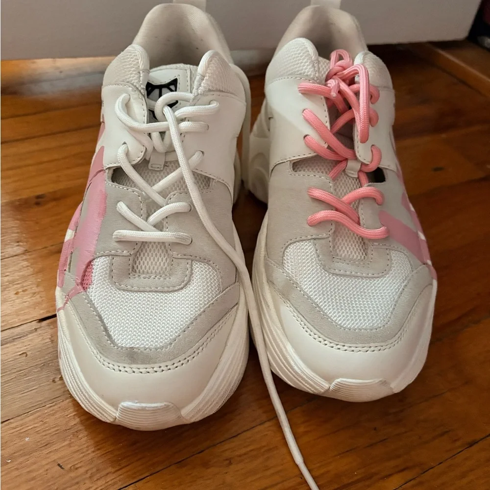 Naked Wolfe White and Pink Bold Sneakers - Picture 3 of 7
